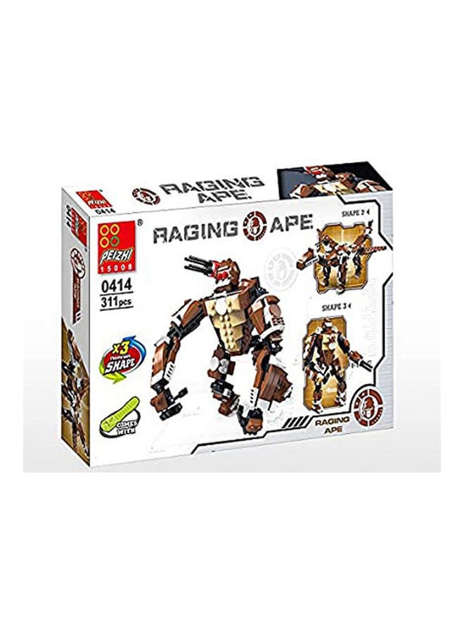 Building & Construction Block Blocks 3 In 1 Raging Monkey Shape 311 Pcs